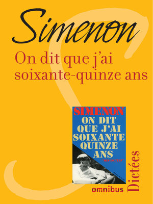cover image of On dit que j'ai soixante-quinze ans